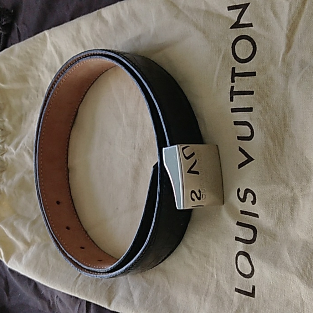 Louis Vuitton men's  exotic leather alligator belt